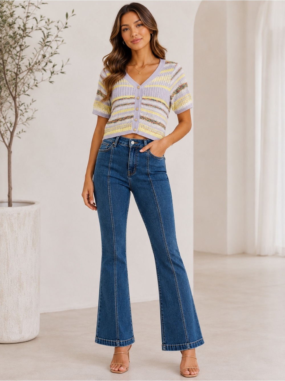 Veronica Beard Carson Ankle Flare High Rise Jeans | Size 24 | Great Escape Wash